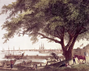 The City and Port of Philadelphia, on the River Delaware, from Kensington, 1800